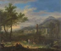 Arcadian Landscape with Fishermen