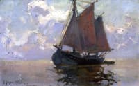 Lugger in the Bay of Mont-Saint-Michel