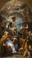 A Glory of the Virgin with the Archangel Gabriel and Saints Eusebius, Roch and Sebastian