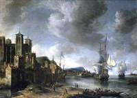 Mediterranean Harbour Scene with the Saint Jean Cathedral at Lyons
