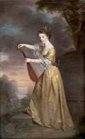 Sophia Anne Delaval, Later Mrs Jadis, Tuning a Mandolin in a Landscape Setting