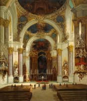 Interior View of a Baroque Church