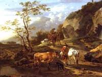 Herdsfolk Retiring from a Watering-Place at Eventide
