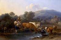 Peasants with Cattle fording a Stream