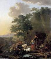 Peasants with Cattle fording a Stream