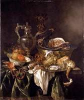 Still Life with a silver Wine-jar and a reflected Portrait of the Artist