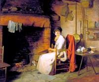 A Cottage Interior: An Old Woman Preparing Tea