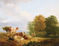 Landscape with Animals and Two Figures