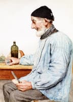 Grandfather with His Morning Snack