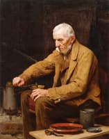 Old Man with Coffee Grinder
