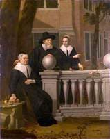 Portrait of an Elderly Man and Woman, and a Younger Woman, outside a House