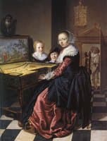 Woman Playing a Virginal
