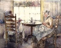 Two Dutch Girls Having Coffee