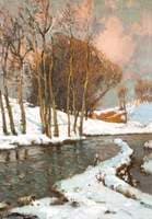 Trees in the Snow by a River