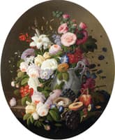 Floral Still Life with a Bird's Nest