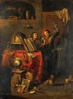 A Physician Examining a Urine Flask