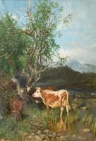 Cows by the Watering Place