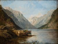 Fjord Landscape with a Boat