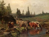 Landscape with Cattle Watering