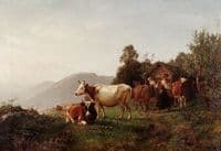 Summer Landscape with Cows