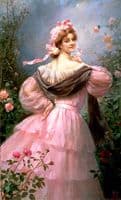 Elegant Woman in a Rose Garden