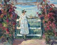 Young Woman in the Rose Garden