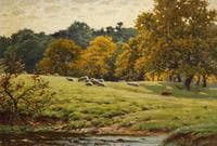 Sheep in a Riverside Meadow