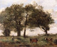 Wooded Swamps with Three Cows