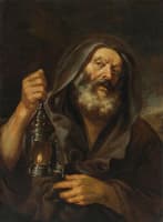 Diogenes with his Lantern, in search of an Honest Man