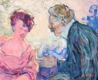 Man Greeting a Woman