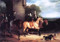 Queen Victoria Riding out with Her Gentlemen