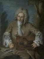 A Man Playing a Hurdy-Gurdy