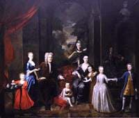 Walter Aston, 4th Lord Aston, His Wife Mary and Their Seven Children