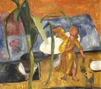 Baroque Angel on Red Ground