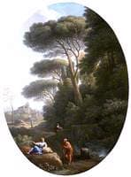 A Classical Landscape with a Man and a Woman Conversing