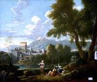 Landscape with a Building and Distant Mountains