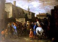 A Village Street with a Performing Bear