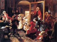 Hogarth's Studio in 1739 - Holiday Visit of the Foundlings to View the Portrait of Captain Coram