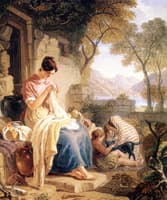 A Scottish Peasant Girl Embroidering Muslin at Luss, Loch Lomond