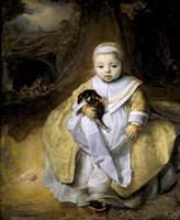 A Child Holding a Dog