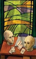 Two Heads with Playing Cards