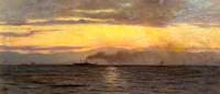 A Steamer on Lake Geneva: Evening Effect