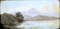 Lake Scene with Men Fishing