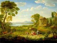 Landscape with a Classical Temple and Figures