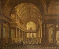 A Church Interior, Looking East, with Figures