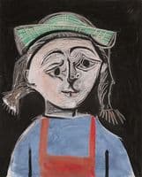 Little girl with pigtails and green hat