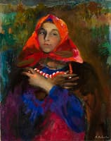 Russian Maiden in a Red Headscarf