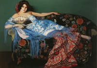 Lolita Reclining in a Blue Shawl