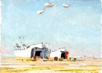 LSTs on the Beach at Courseulles