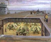 Strike Down Aircraft after Refuelling: On Board an Aircraft Carrier